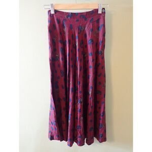 JH Collectibles Red Paisley Skirt Vintage Petite Size 4 Midi Maxi 90s Academia